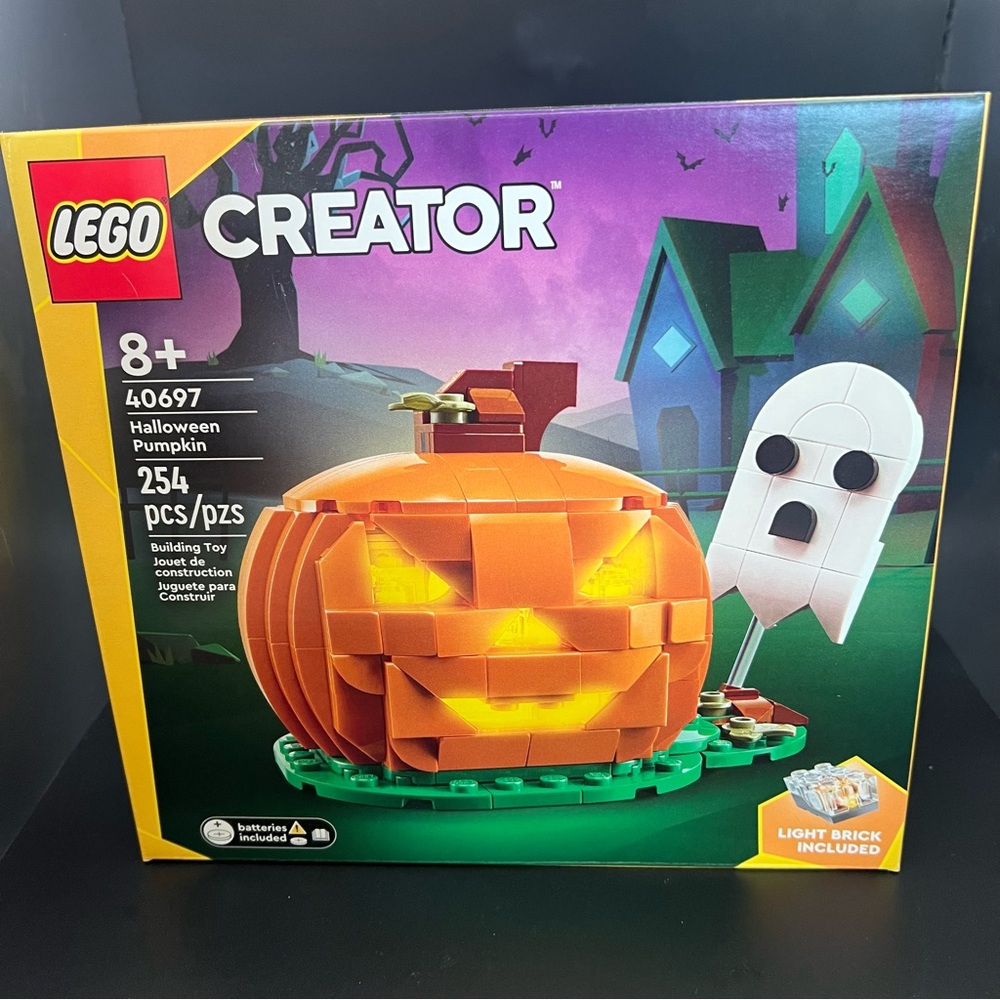 LEGO Creator 40697 Halloween Pumpkin Light-Up 254 Pieces Retired NIB